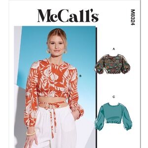 M8324 McCall's Sewing Pattern Misses' Tops SIZE 6-14